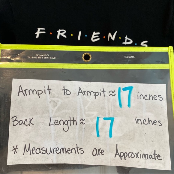 Friends The Tv Television Show Long Sleeve Black Cropped Tee Shirt Size Xsmall - Picture 8 of 9